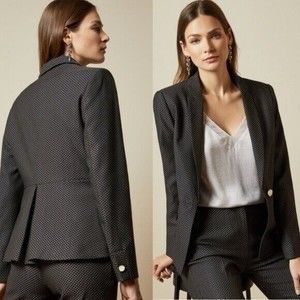 Ted Baker Women Black Neolaa Jacquard Suit Jacket 4 US 10